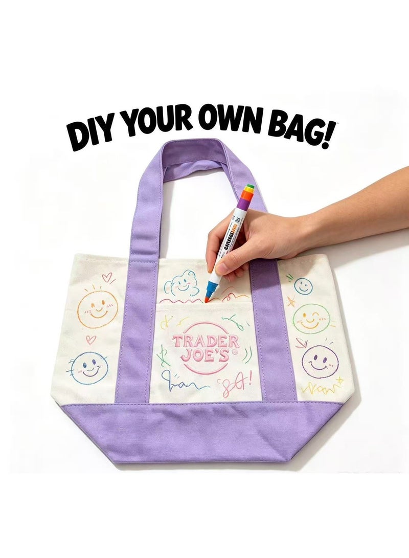 Trader Joe's Medium Canvas Tote Bag (Lavender Purple) - Image 2