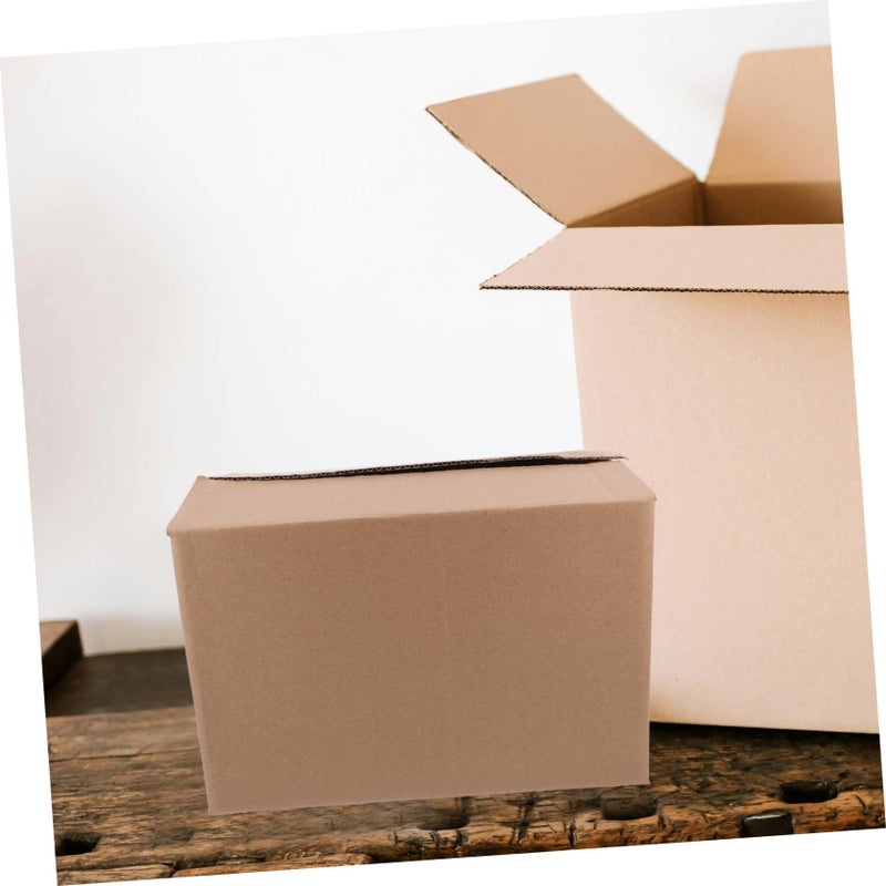 5 Pcs Brown Corrugated Cardboard Storage Boxes Moving And Organizing Use - Image 5