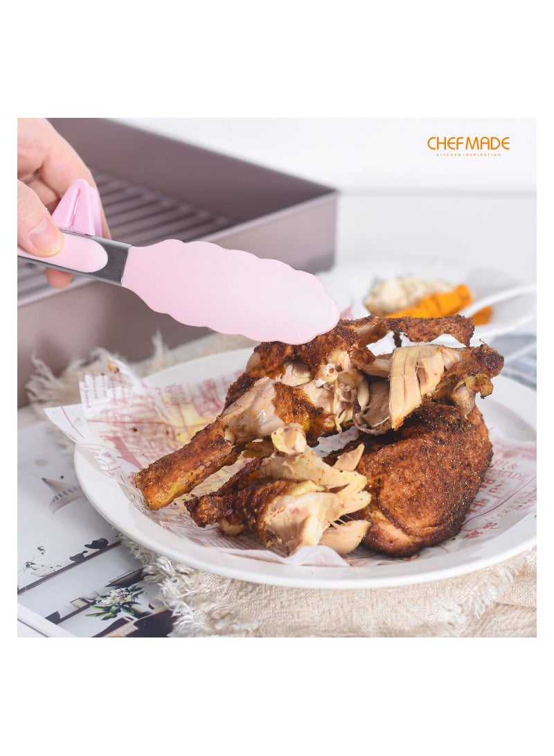 هالو كيتي ملاقط طعام هالو كيتي مصنوعة من الفولاذ المقاوم للصدأ بطول 10.6 بوصة مع مقبض سيليكون غير قابل للانزلاق - Image 3