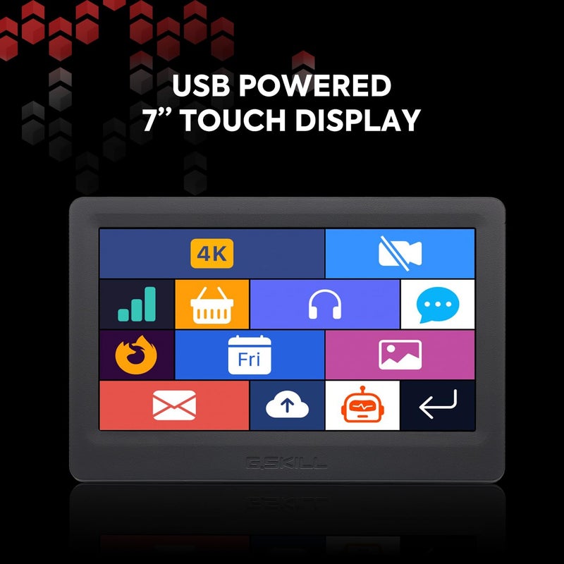 G.SKILL WigiDash PC Command Panel - 7 inch Touch Display, Up to 20 (5x4) Widget Grid, Customizable Hotkeys/Shortcuts/Widgets, Monitor System Performance (Windows 10 and 11, USB Powered) - Image 4