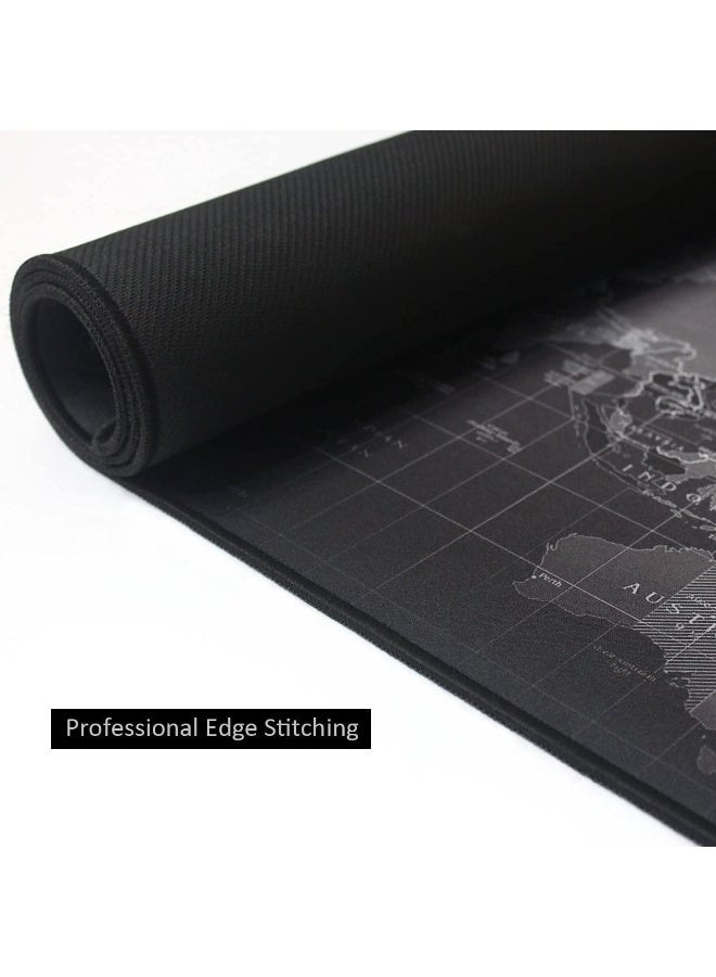 سجادة ماوس قيمنق كبيرة XXL (35.4 بوصة × 15.7 بوصة) - ماوس باد بتصميم خريطة العالم وقاعدة مطاطية مقاومة للانزلاق | حواف مخيطة متينة وسطح ناعم لدقة وسرعة فائقة | مثالية للاعبين والمكتب - Image 3