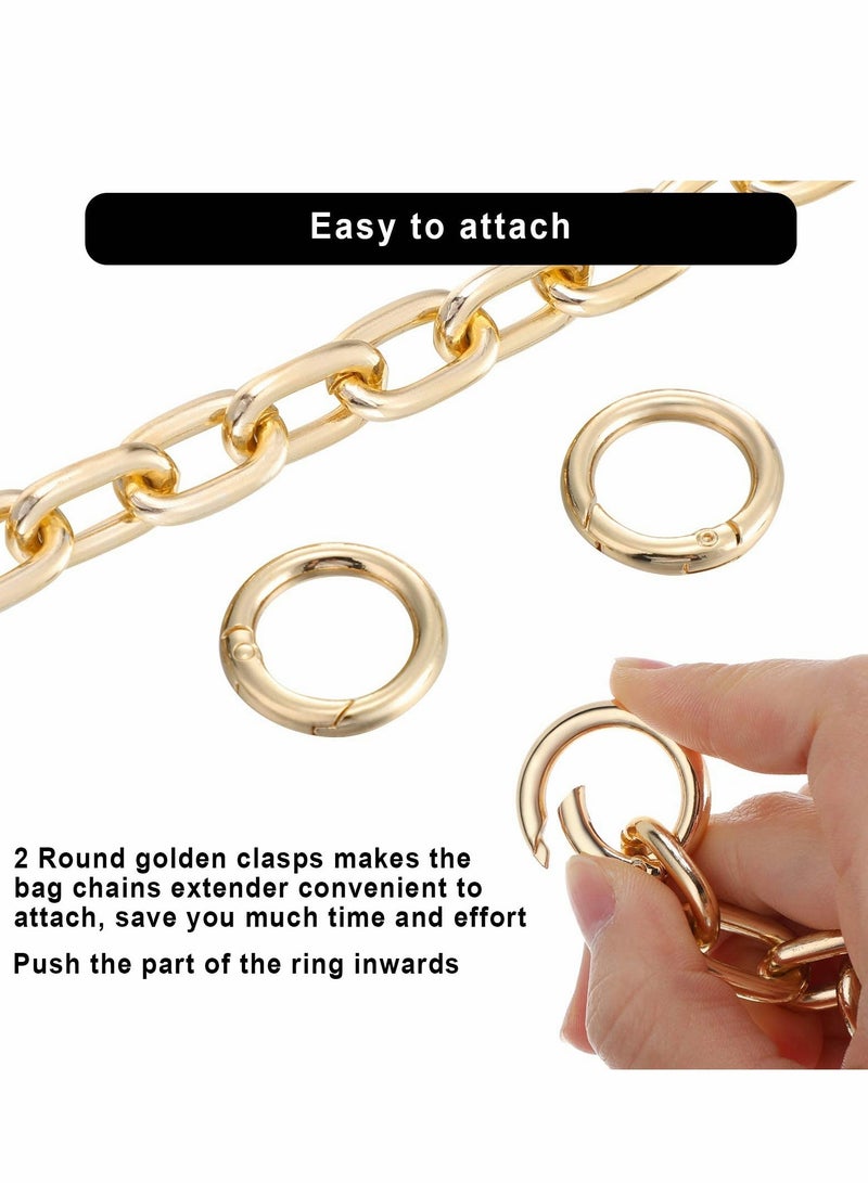KASTWAVE Purse Chain Strap,Handbag Shoulder Strap Extender Gold Bag Strap Charms for Body Purse Bag Shoulder Strap Extender Supplies 7 Inch Length-3 PCS - Image 3