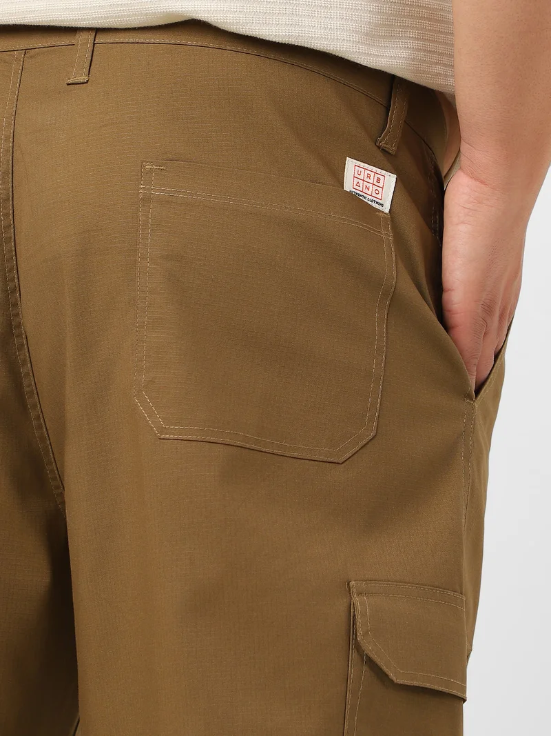 Urbano Fashion  Urbano Plus Men's Khaki Regular Fit Solid Cargo Chino Pant With 6 Pockets for Men | Best Price UAE