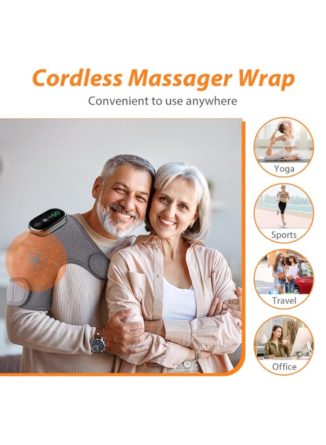 FDTY Heated Knee Massager Shoulder Heating Pads Elbow Brace 3 in 1 with Vibration, Cordless Rechargeable Heating Knee Warmers Wrap for Shoulder Elbow Knee Stress - Image 5