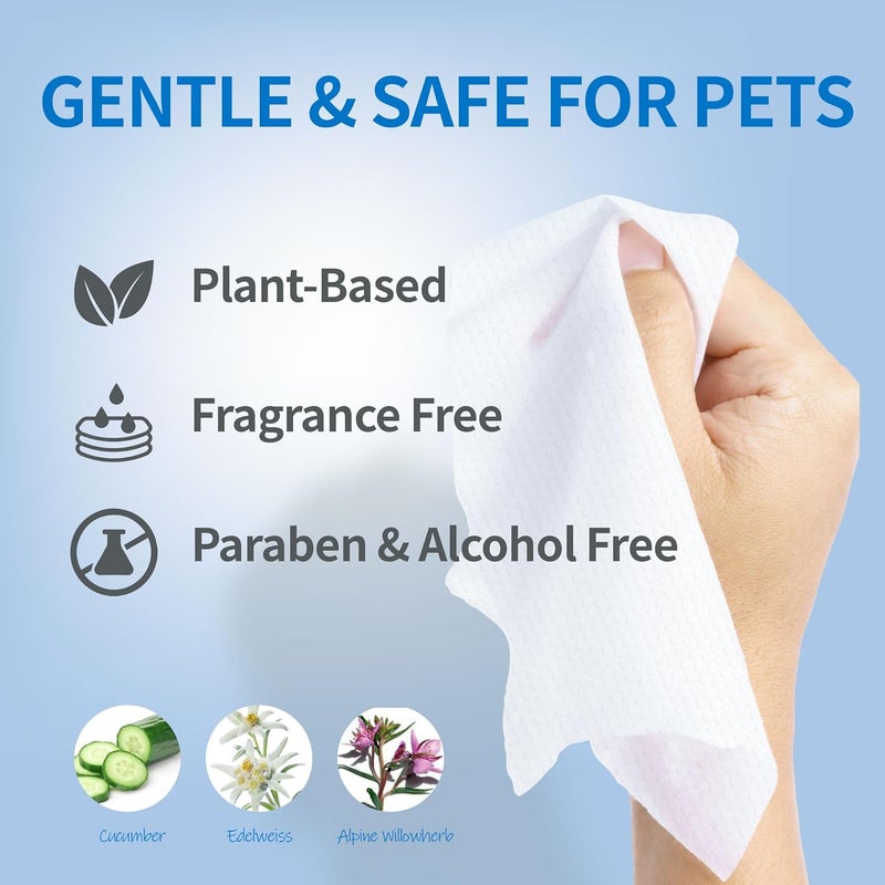 Mooncat Pet Wipes | Unscented & Hypoallergenic Dog Wipes with Flip-Top Lid to Lock in Moisture | Plant-Based Grooming Wipes for Sensitive Paws, Face & Body | Safe for Cats & Dogs (100 Count) - Image 2