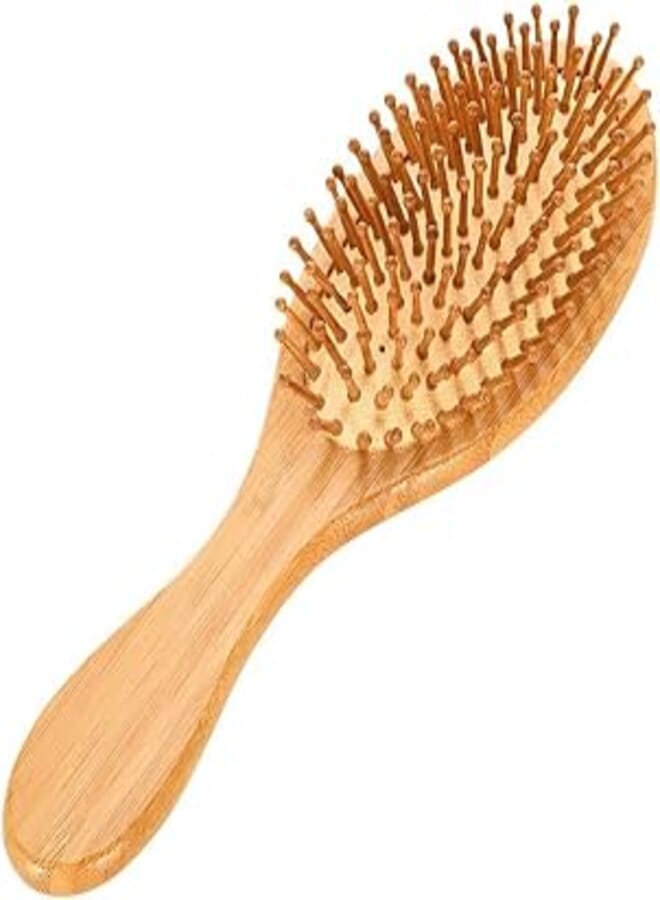 Wooden Hair Brushes DELFINO For Women Wooden Hair Brush Air Cushioned with Wooden Bristles Comb for Massaging Scalp, No Hair Tangle Hair Breakage, Promoting Hair Growth No Static Air Bag