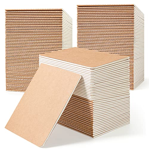 feela 170 Pack Blank Kraft Notebooks, Unlined Sketchbook Mini Cute Note Pad for Drawing Writing, Journal Bulk For Kids Students Office School Supplies, A6, 48 Pages, 4.25” X 5.5”, Brown - Image 1