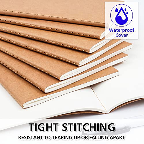 feela 170 Pack Blank Kraft Notebooks, Unlined Sketchbook Mini Cute Note Pad for Drawing Writing, Journal Bulk For Kids Students Office School Supplies, A6, 48 Pages, 4.25” X 5.5”, Brown - Image 4