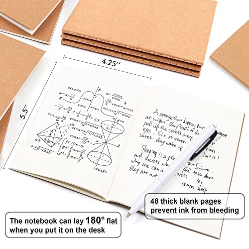 feela 170 Pack Blank Kraft Notebooks, Unlined Sketchbook Mini Cute Note Pad for Drawing Writing, Journal Bulk For Kids Students Office School Supplies, A6, 48 Pages, 4.25” X 5.5”, Brown - Image 2