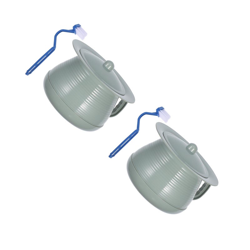 2 Sets of Chamber Pot Toilet Bedroom Urine Pot Spittoon Urine Bucket Potty Urinal Bottle Chamber Pot with Lid and Handle Spittoon Chamber Bucket with Brush - Image 1