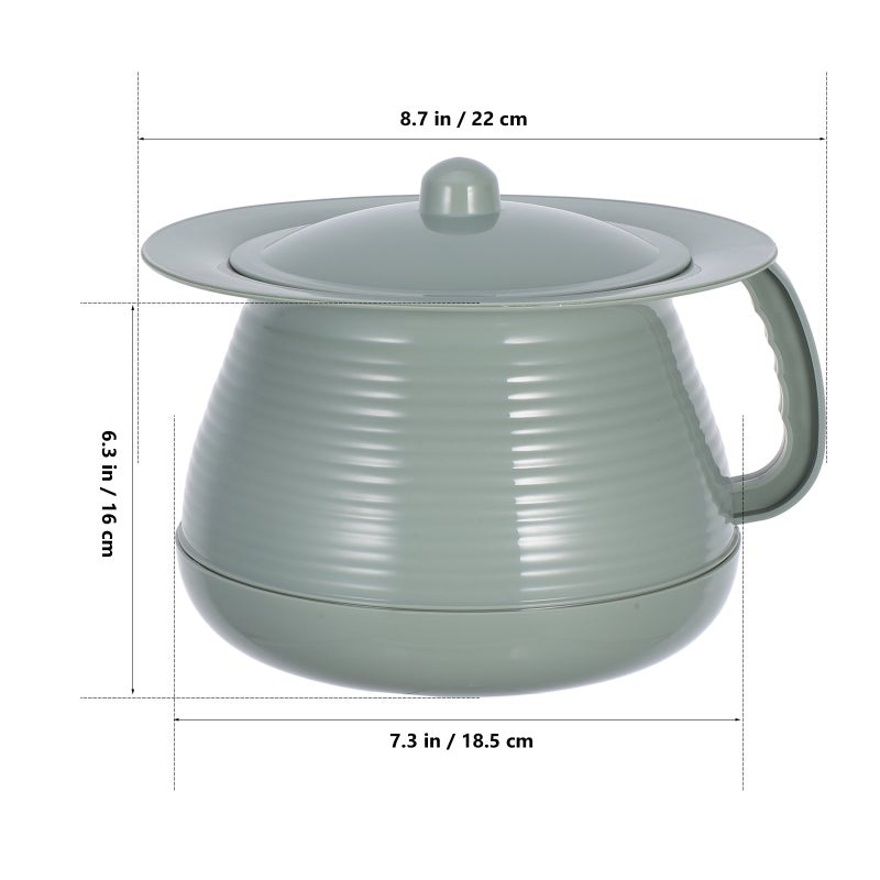 2 Sets of Chamber Pot Toilet Bedroom Urine Pot Spittoon Urine Bucket Potty Urinal Bottle Chamber Pot with Lid and Handle Spittoon Chamber Bucket with Brush - Image 2