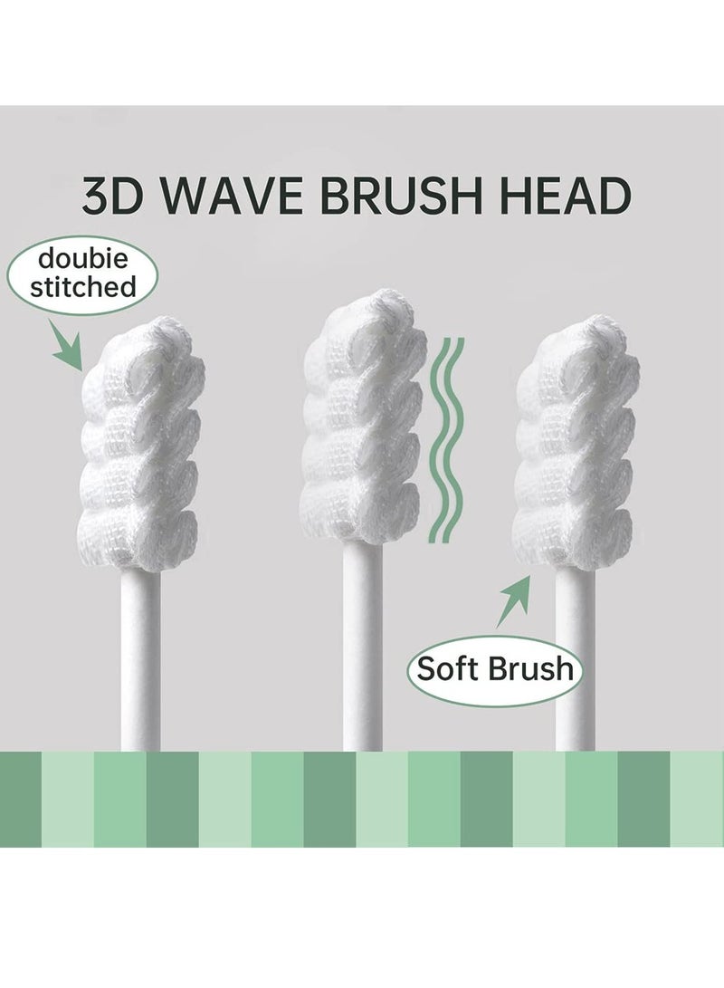 مومو بير مامو بير منظف لسان الاطفال، فرشاة اسنان للاطفال، منظف لثة مطور مع مقبض ورقي للاطفال، فرشاة اسنان ناعمة من الشاش الناعم، عصا تنظيف الفم لحديثي الولادة، العناية بالأسنان للاطفال من عمر 0-36 شهر [60 - Image 2