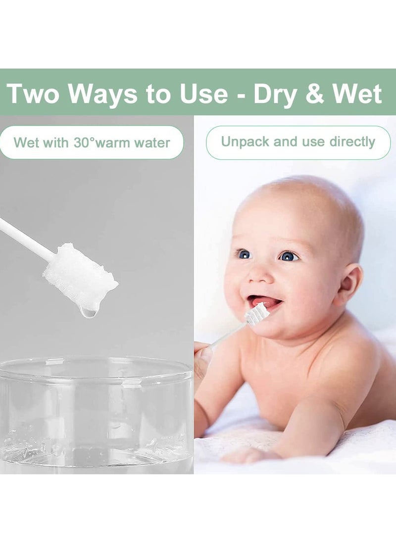 مومو بير مامو بير منظف لسان الاطفال، فرشاة اسنان للاطفال، منظف لثة مطور مع مقبض ورقي للاطفال، فرشاة اسنان ناعمة من الشاش الناعم، عصا تنظيف الفم لحديثي الولادة، العناية بالأسنان للاطفال من عمر 0-36 شهر [60 - Image 3