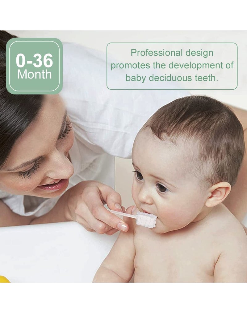 مومو بير مامو بير منظف لسان الاطفال، فرشاة اسنان للاطفال، منظف لثة مطور مع مقبض ورقي للاطفال، فرشاة اسنان ناعمة من الشاش الناعم، عصا تنظيف الفم لحديثي الولادة، العناية بالأسنان للاطفال من عمر 0-36 شهر [60 - Image 4