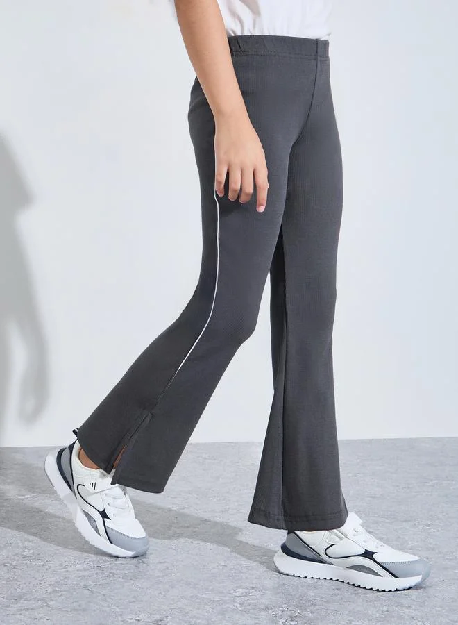 ستايلي Teen Girls Ribbed Leggings with Side Slit