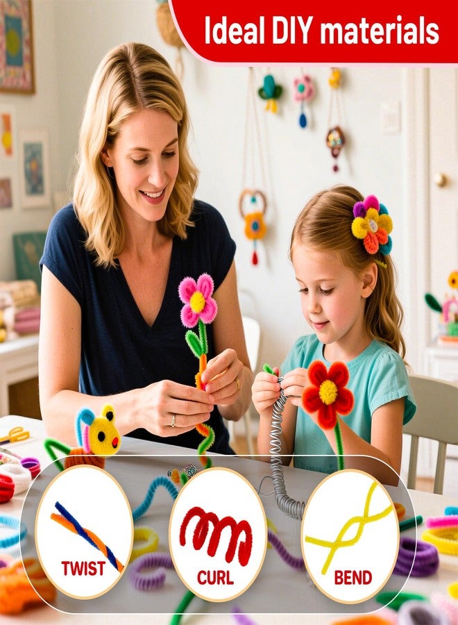 RAINFLOW Pipe Cleaners Craft Supplies - 200 PCS Chenille Stems Fuzzy Craft Wire for Handicrafts Twisting Stick DIY for Craft Bouquets Animals Halloween Christmas Easter Birthday (Red) - Image 5