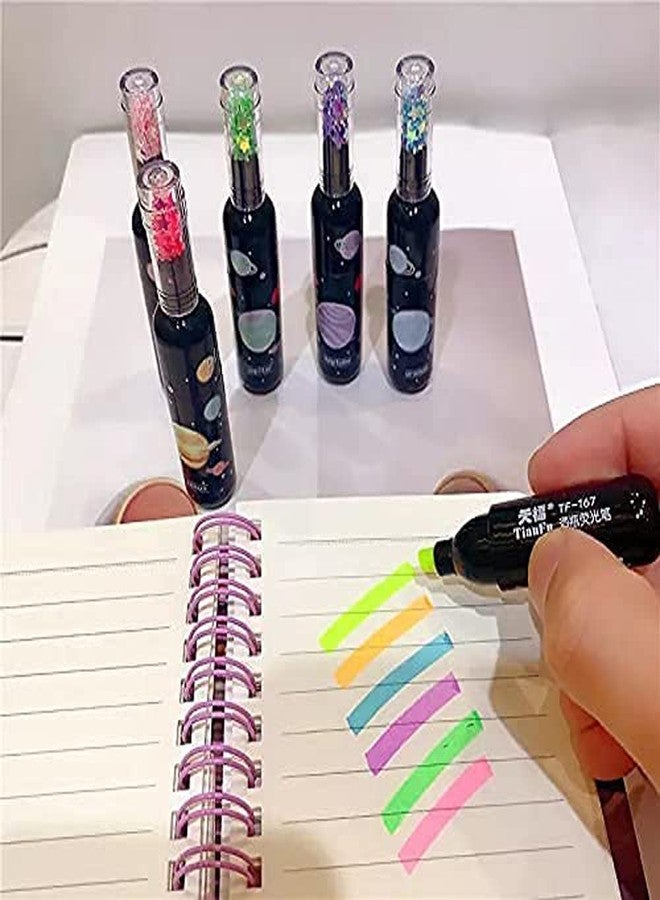 SAMVARDHAN Space Theme Bottle Shape Highlighters | Set Of 6 | Fine Grip Marker Pen | Ideal For Office Stationery & Kids - Image 3