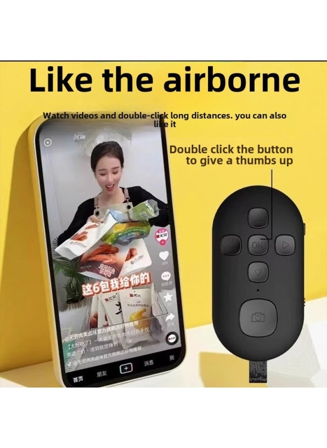 On Behalf Of The Mobile Phone Bluetooth Remote Control To Take Pictures Of Short Video Brush Trembles Small Multi-function For Selfie Stick Universal Cloud Fat-Color:Multifunctional Rechargeable Bluetooth Remote Control [black] - Image 4