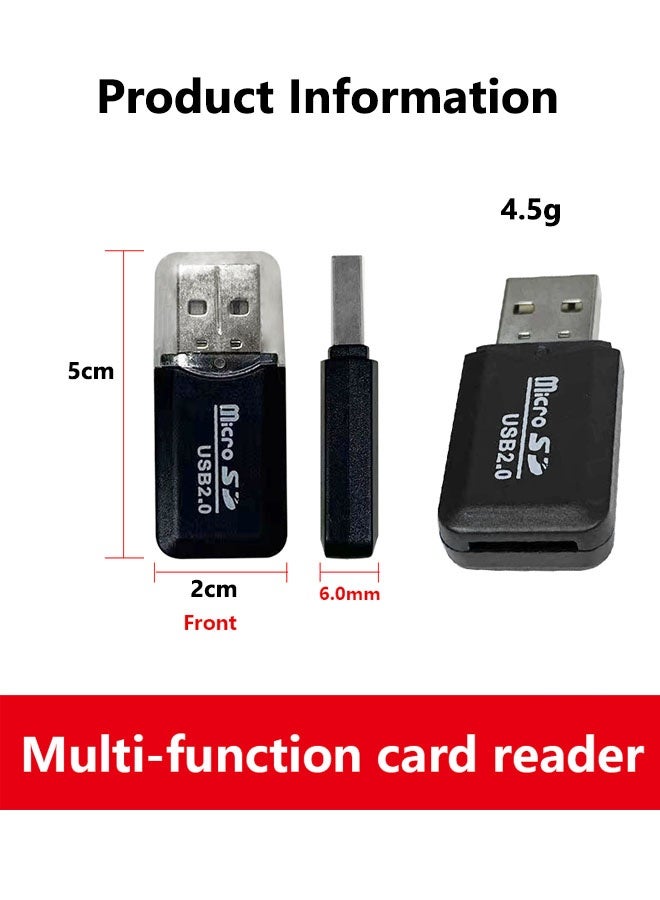 Lasola SD Card Reader,TF Card Adapter, Portable USB Card Reader, USB 2.0 Micro SD TF Card Reader,Mini High Speed Transfer Card,2-in-1 SD Card Reader to USB Adapter, Memory Card Reader,(Black, 2.0) - Image 2