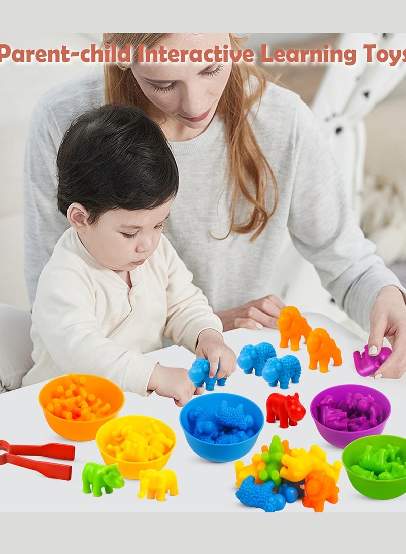 60pcs Montessori Color Sorting & Counting Toys for Toddlers – Fine Motor Skills Educational Math Manipulatives  – Preschool Learning STEM Toy for Kids Ages 3-5 - Image 3