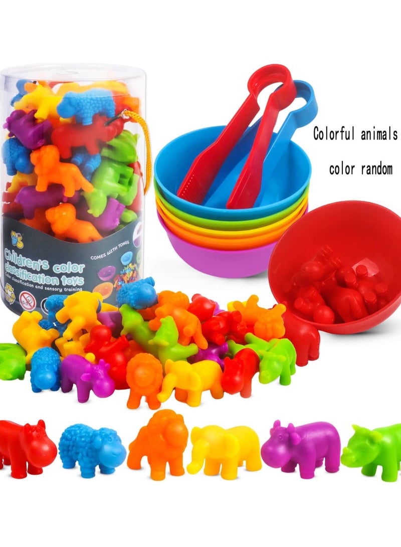 60pcs Montessori Color Sorting & Counting Toys for Toddlers – Fine Motor Skills Educational Math Manipulatives  – Preschool Learning STEM Toy for Kids Ages 3-5 - Image 2