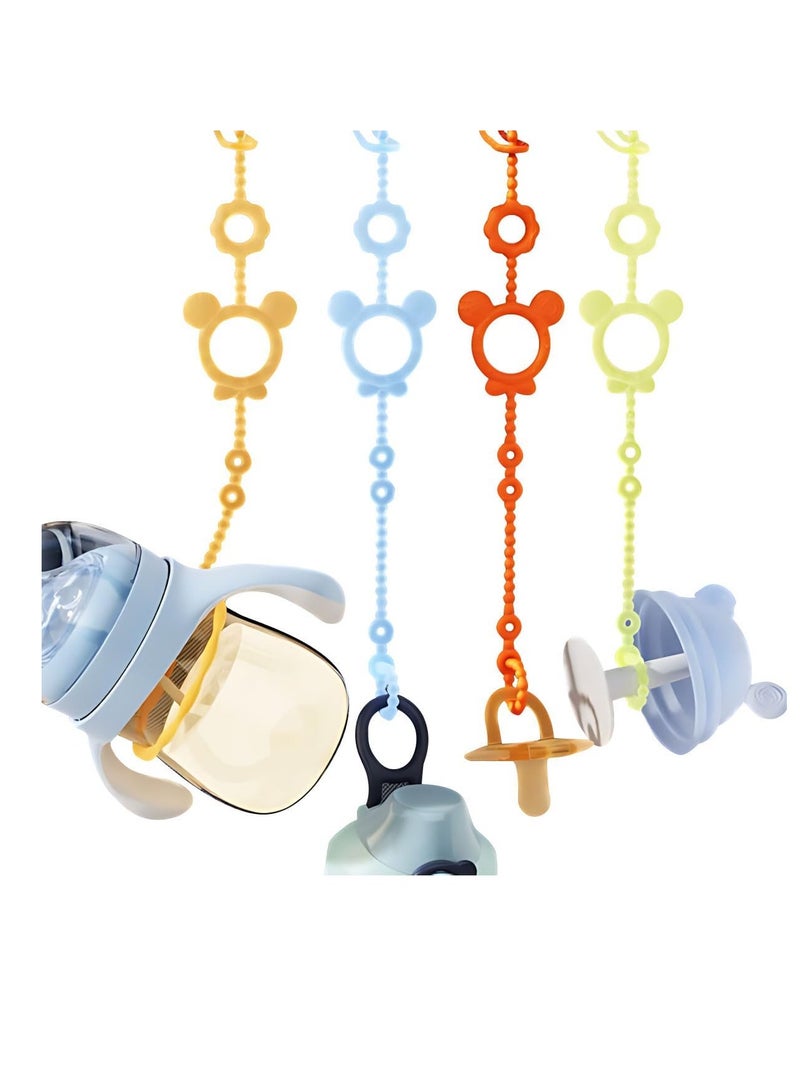 إي سي في في مجموعة من 4 أحزمة أمان لألعاب الأطفال من ECVV، مصنوعة من السيليكون، ومشابك مصاصة قابلة للتعديل، وأشرطة أكواب الشرب القابلة للتمدد، ومشابك ألعاب للأطفال لعربات الأطفال، وكراسي الأطفال المرتفعة، وأسرة الأطفال، وحقائب الأطفال، ومقعد السيارة - Image 1