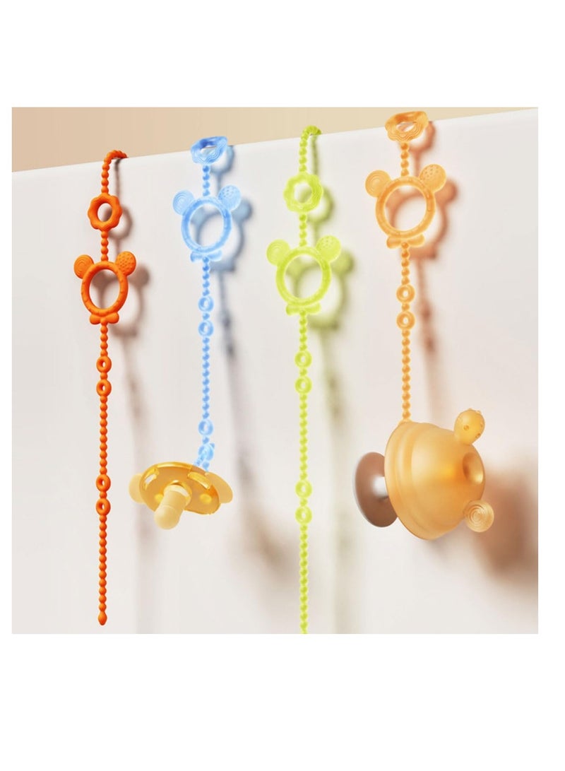 إي سي في في مجموعة من 4 أحزمة أمان لألعاب الأطفال من ECVV، مصنوعة من السيليكون، ومشابك مصاصة قابلة للتعديل، وأشرطة أكواب الشرب القابلة للتمدد، ومشابك ألعاب للأطفال لعربات الأطفال، وكراسي الأطفال المرتفعة، وأسرة الأطفال، وحقائب الأطفال، ومقعد السيارة - Image 2