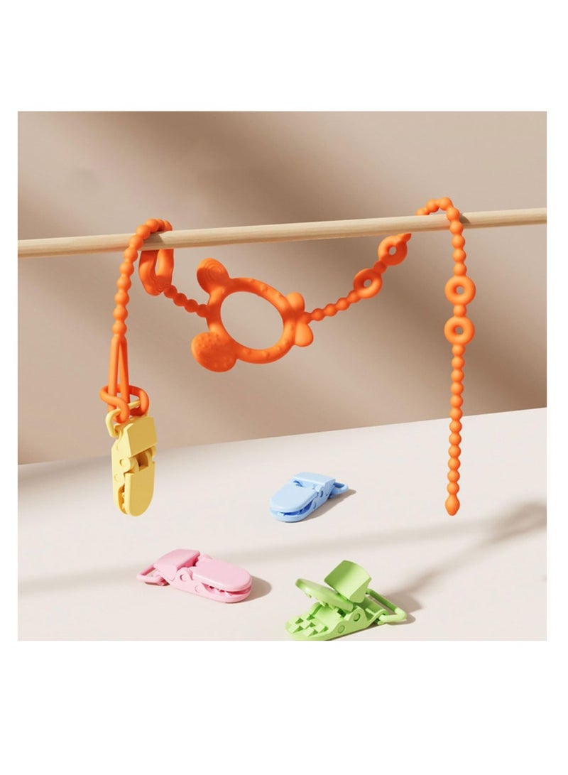 إي سي في في مجموعة من 4 أحزمة أمان لألعاب الأطفال من ECVV، مصنوعة من السيليكون، ومشابك مصاصة قابلة للتعديل، وأشرطة أكواب الشرب القابلة للتمدد، ومشابك ألعاب للأطفال لعربات الأطفال، وكراسي الأطفال المرتفعة، وأسرة الأطفال، وحقائب الأطفال، ومقعد السيارة - Image 4