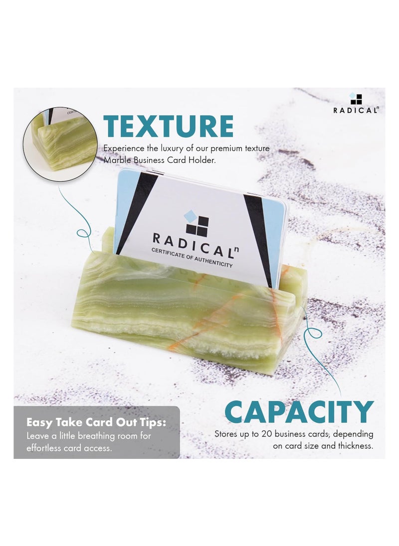 RADICALn Radicaln Business Card Holder Green Handmade Marble Office Desk Organizers Small Business Supplies Home Office Décor  Ideal For Gift Cards Credit Card Holder Table Card Holders  - Image 4