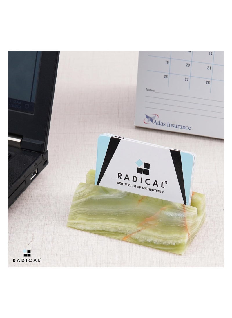 RADICALn Radicaln Business Card Holder Green Handmade Marble Office Desk Organizers Small Business Supplies Home Office Décor  Ideal For Gift Cards Credit Card Holder Table Card Holders  - Image 3