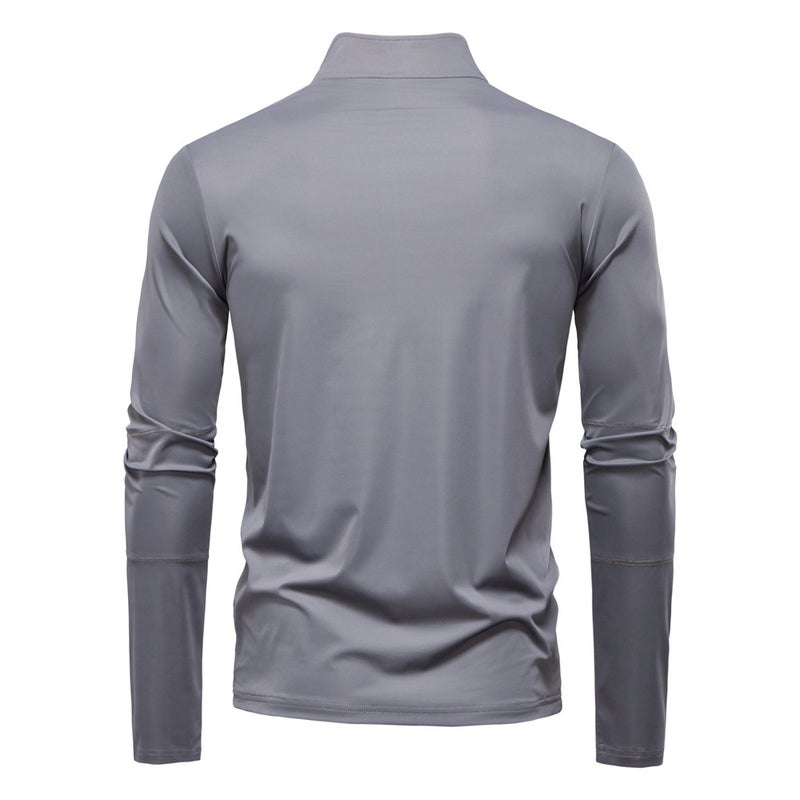 Spring and Summer 2025 New Men''s Sunscreen UPF100 Base Shirt Long-sleeved Half-zipper T-shirt for Men - Image 3