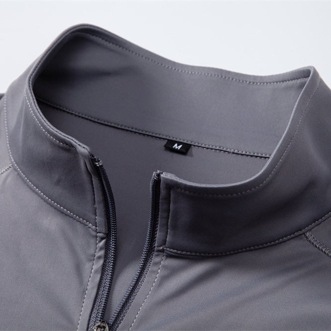 Spring and Summer 2025 New Men''s Sunscreen UPF100 Base Shirt Long-sleeved Half-zipper T-shirt for Men - Image 5