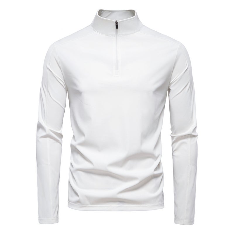 Spring and Summer 2025 New Men''s Sunscreen UPF100 Base Shirt Long-sleeved Half-zipper T-shirt for Men - Image 4