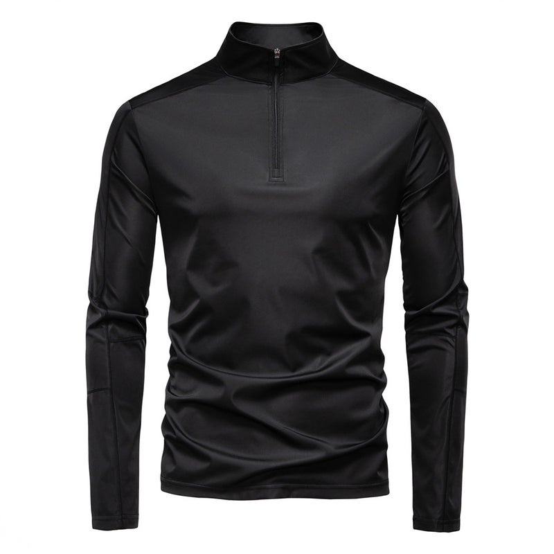 Spring and Summer 2025 New Men''s Sunscreen UPF100 Base Shirt Long-sleeved Half-zipper T-shirt for Men - Image 1