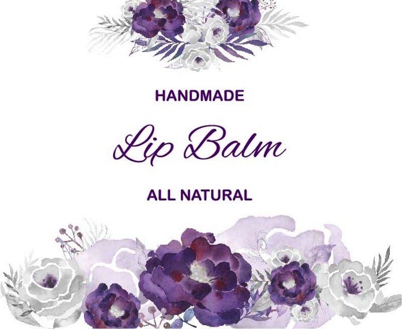 ZZYBIA ZZYBIA Homemade Skincare Products Adhesive Labels Stickers for Lip Balm Container Tubes Clear Vinyl  Purple Roses