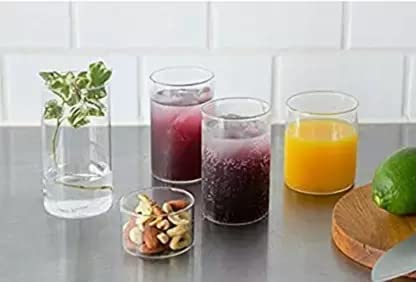 Coolkart Fiber Unbreakable Stylish Water Juice Bar Glass Set of 12 Glass Set WaterJuice Glass 300 ml - Image 5