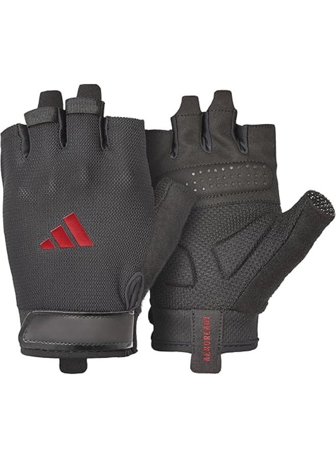 اديداس قفازات تدريب أديداس الأساسية – أحمر، مقاس M، مبطنة وقابلة للتهوية للراحة والثبات أثناء التمارين - Image 1