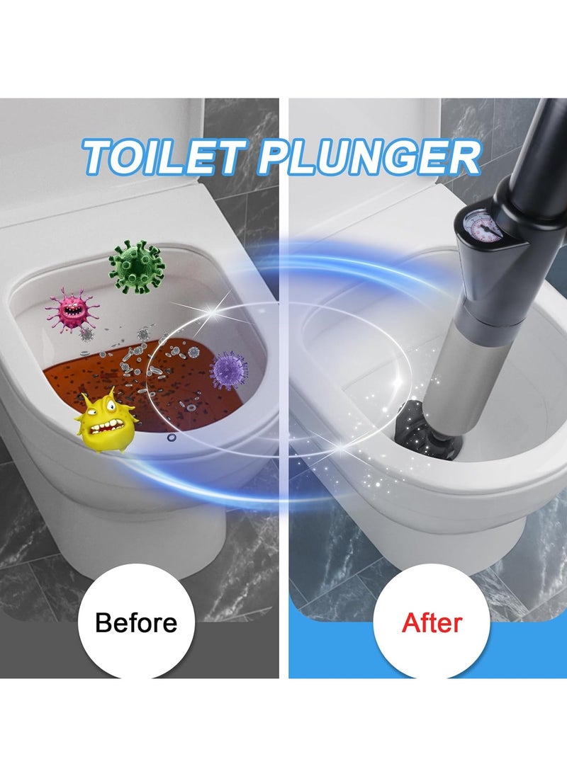 AROAQ - Toilet Plunger，Drain Clog Remover Tools,drain snake，High Pressure Air Toilet Plungers Heavy Duty Plunger For Toilet,Bathroom,Floor Drain - Image 1