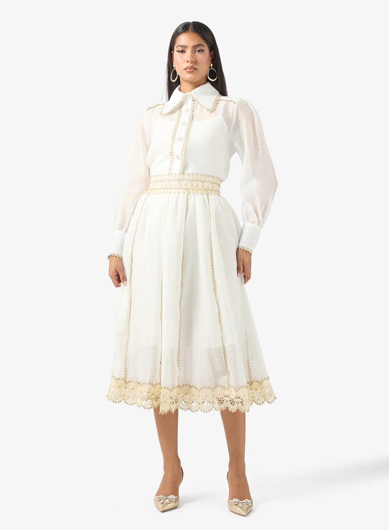 ELLA Dress With Lace Hem - Image 1