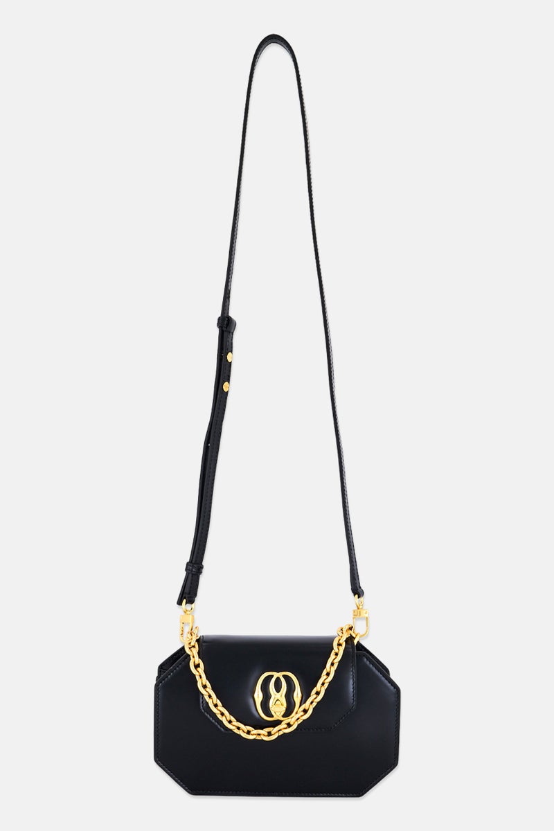 BALLY Women Brand Logo Octogone Cross Body Bag, Black  - Image 1
