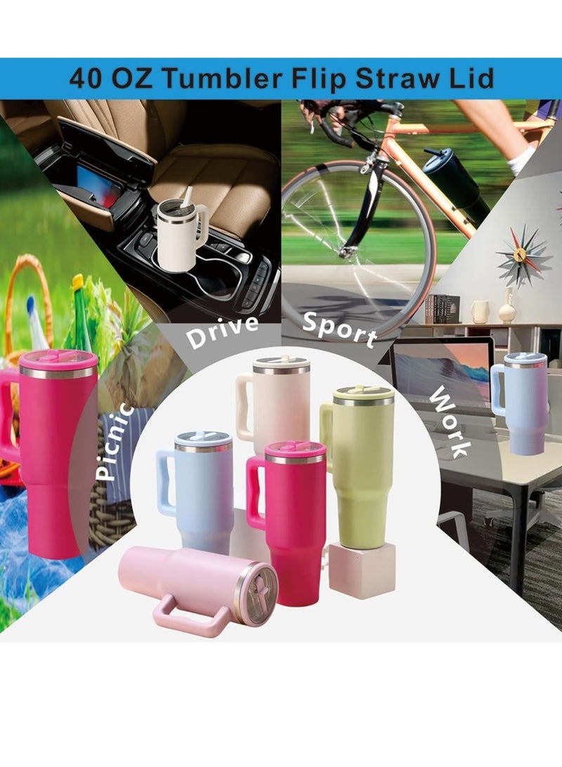 40 oz Leak Proof Flip Straw for Stanley Lid, Tumbler Lid Replacement No Spill Proof for Stanley 40oz Cup Lid,Purple  - Image 4