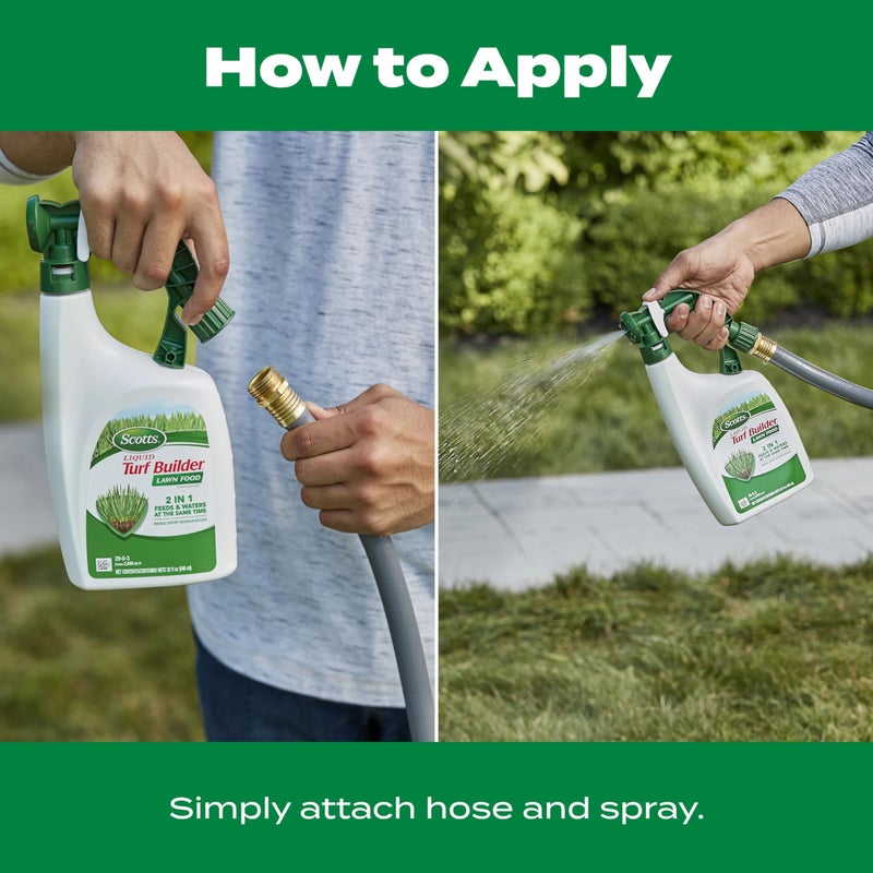 Scotts Scotts Liquid Turf Builder Lawn Fertilizer for All Grass Types, Feeds and Waters Lawn at Same Time, 32 fl. oz.  - Image 4