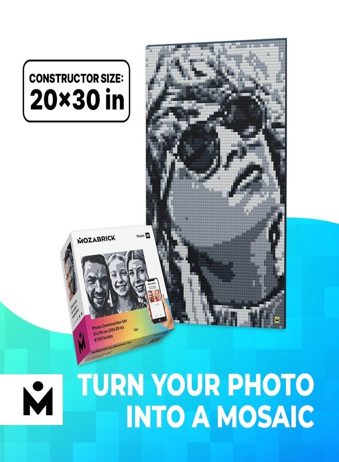 MOZABRICK مجموعة بناء الصور MOZABRICK نموذج M (20 بوصة × 30 بوصة). 8700 قطعة، 18 ساعة تجميع. حول صورتك إلى قطعة فنية. - Image 2