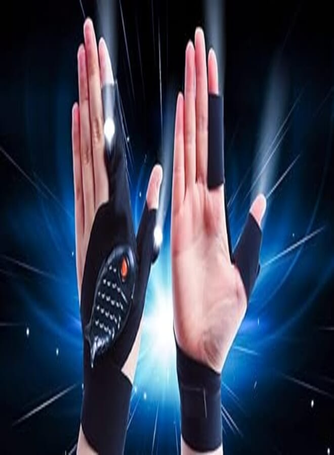 Generic Flashlight LED Glove Waterproof Torch Outdoor Gadgets for Repairing Car Fishing Guy Camping Hands Free Light Gloves Gift for Men Fathers Day