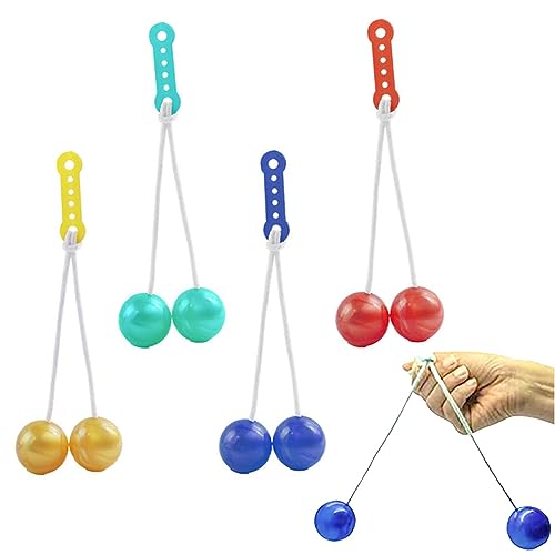 HVZUM 4 Pairs Lato Lato Clack Balls,Ladder Balls, Toss Game Balls, Children's and Adults' Pressure reducing Balls,Used for Training Balance Ability, Concentration (Randomly Send 4 Colors) - Image 1