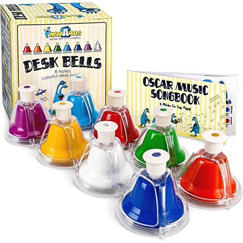 MINIARTIS Desk Bells for Kids  Educational Music Toys for Toddlers 8 Notes Colorful Hand Bells Set  Kids Musical Instrument with 15 Songbook  Great Birthday Gift for Children - Image 1
