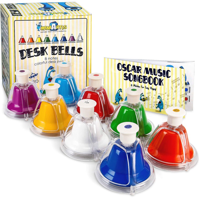 MINIARTIS Desk Bells for Kids  Educational Music Toys for Toddlers 8 Notes Colorful Hand Bells Set  Kids Musical Instrument with 15 Songbook  Great Birthday Gift for Children - Image 2