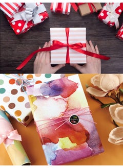 SARAOONT 12-Pack Gift Wrap Set 12 Designs (50x70 cm) with 10m Red Ribbon, Tape, Sticker, Marker, and 12 Emoji. Ideal for Birthday, Wedding, Graduation, Mother’s Day, Eid. Suitable for Kids and Adults  - Image 3