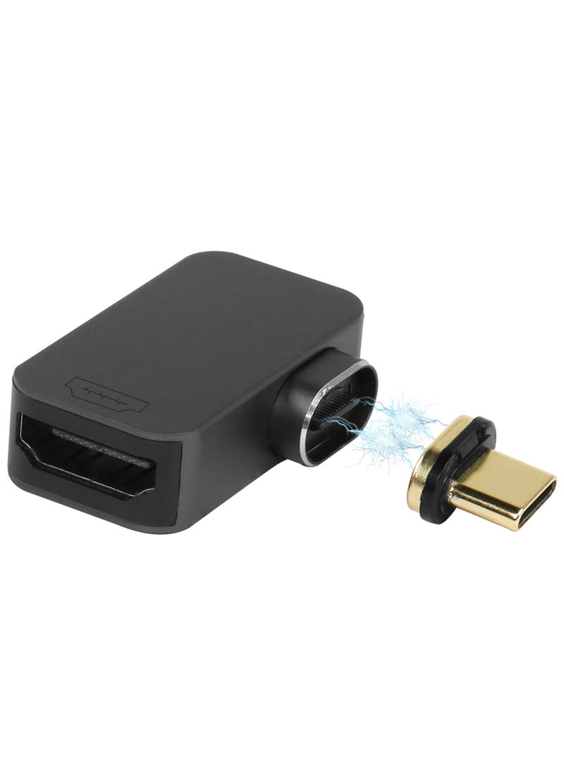 KASTWAVE USB C to HDMI Magnetic Adapter Type C Male to HDMI Female 90 Degree Right Angle Converter 24 Pin Magnetic Tip for Video Wired Projection Screen Support 3D 4K@60HZ, - Image 1