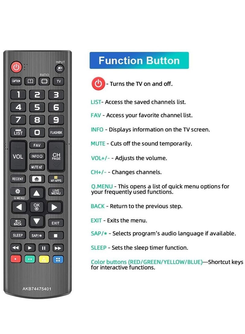 ELTRAZONE Remote Control Compatible Replacement for LG TV 43LF5900 43UF6400 43UF6430 43UF6800 43UF6900 43UF7590 43UF7600 49LF5900 49UF6400 49UF6430 49UF6490 49UF6800 - Image 5